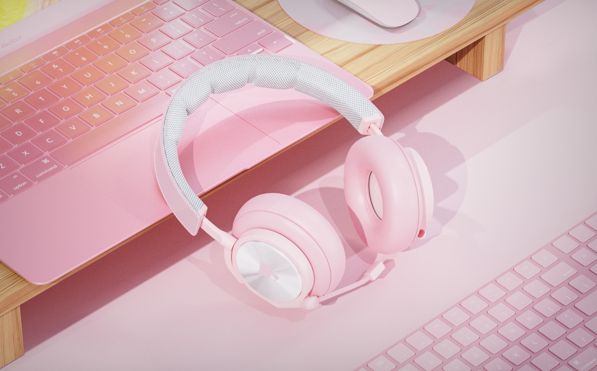 粉色头戴式耳机 KS渲染练习